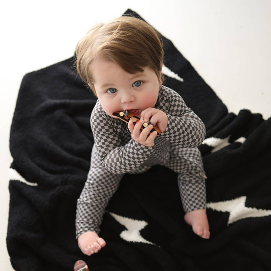 Bamboo Zip Pajamas | Street Micro Check