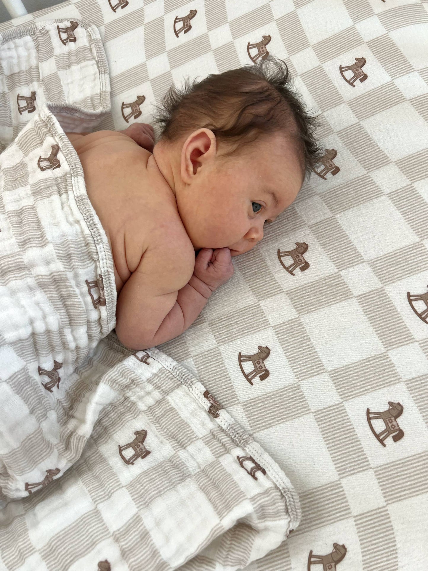 Vintage Ranch Cotton Gauze Crib Sheet