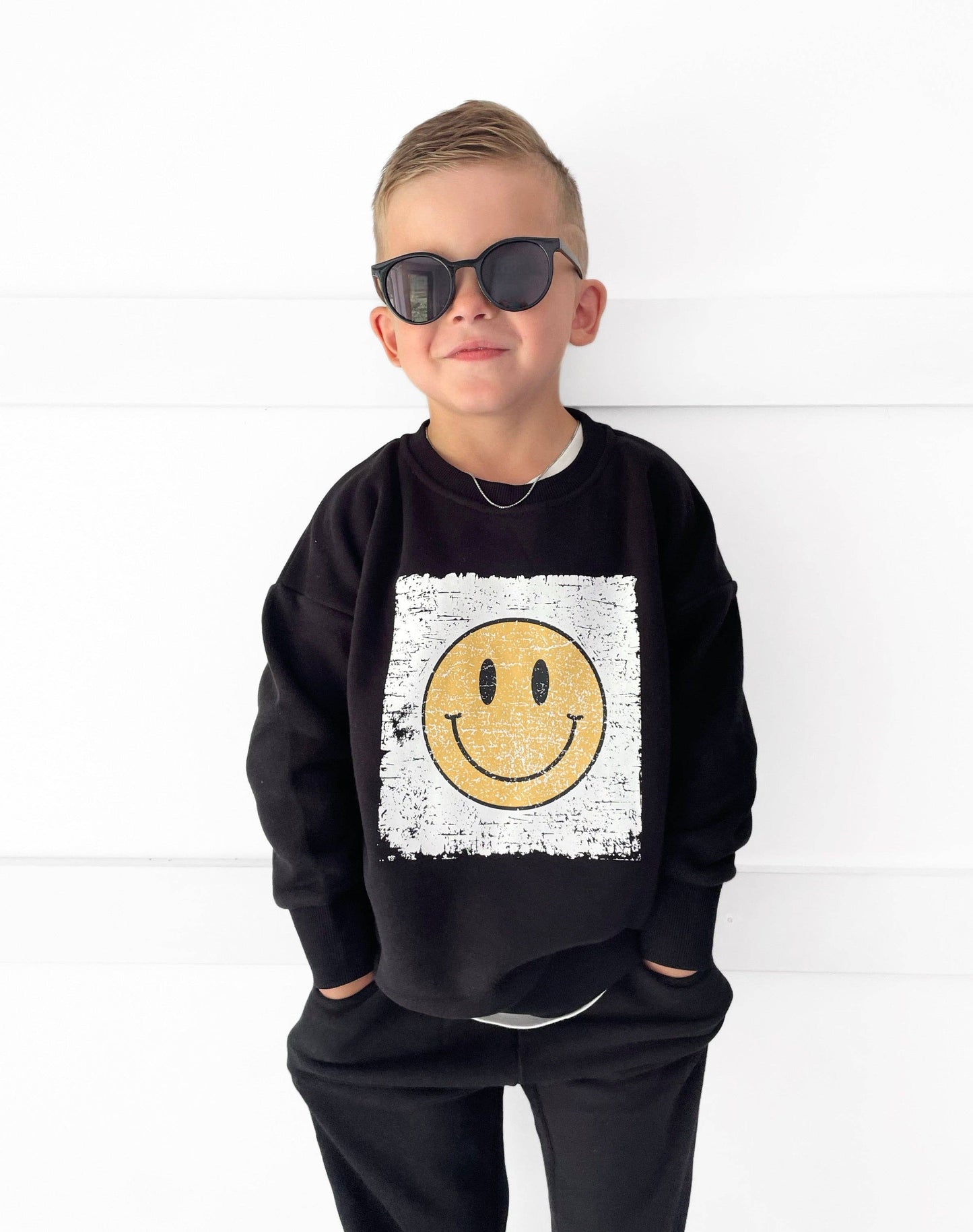 Smiley Elevated Crewneck - Black