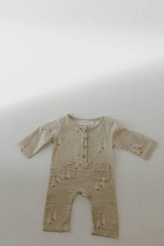 Long Sleeve Muslin Romper | Silly Goose