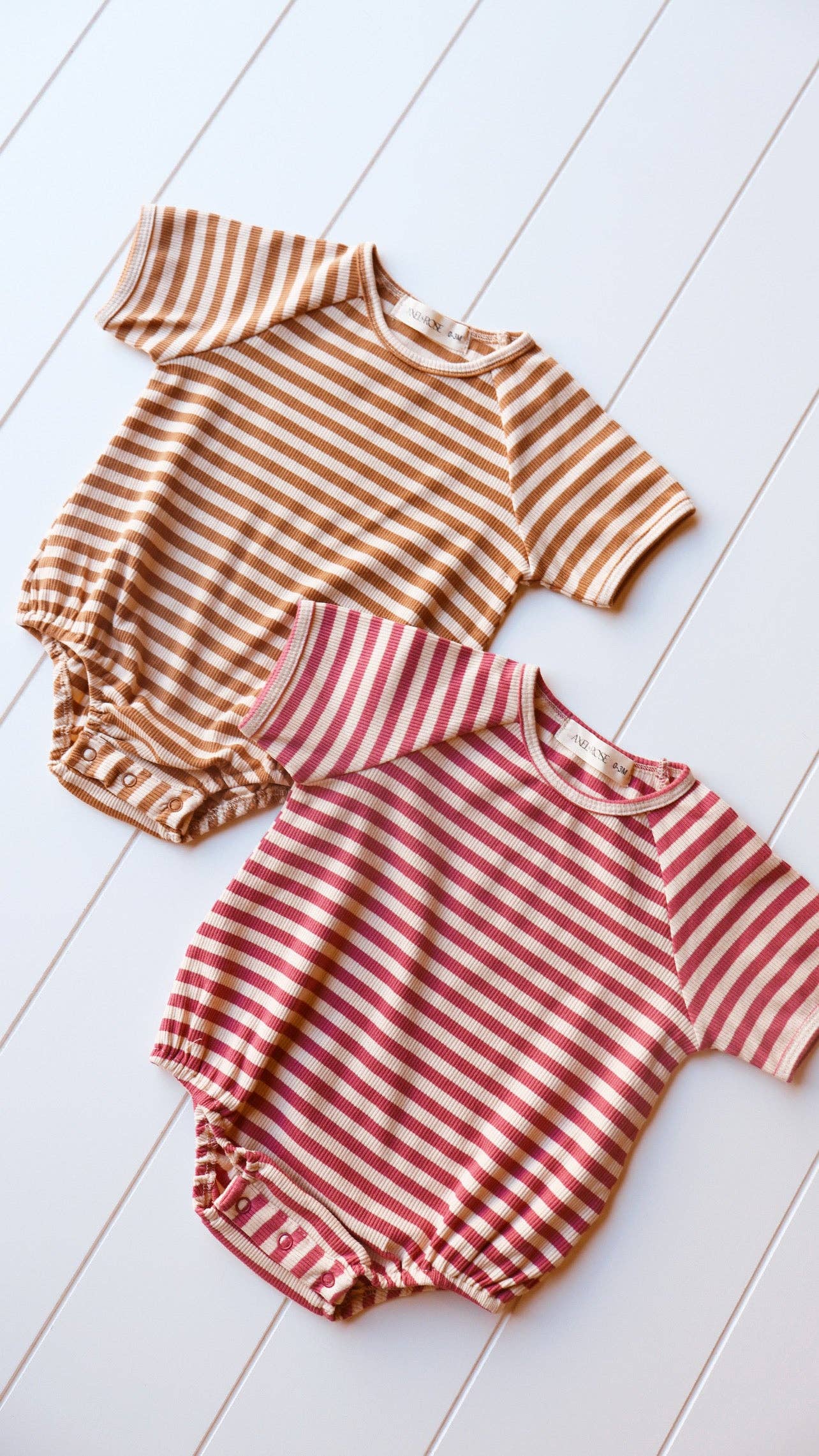 Stripe Ribbed Bubble Onesie