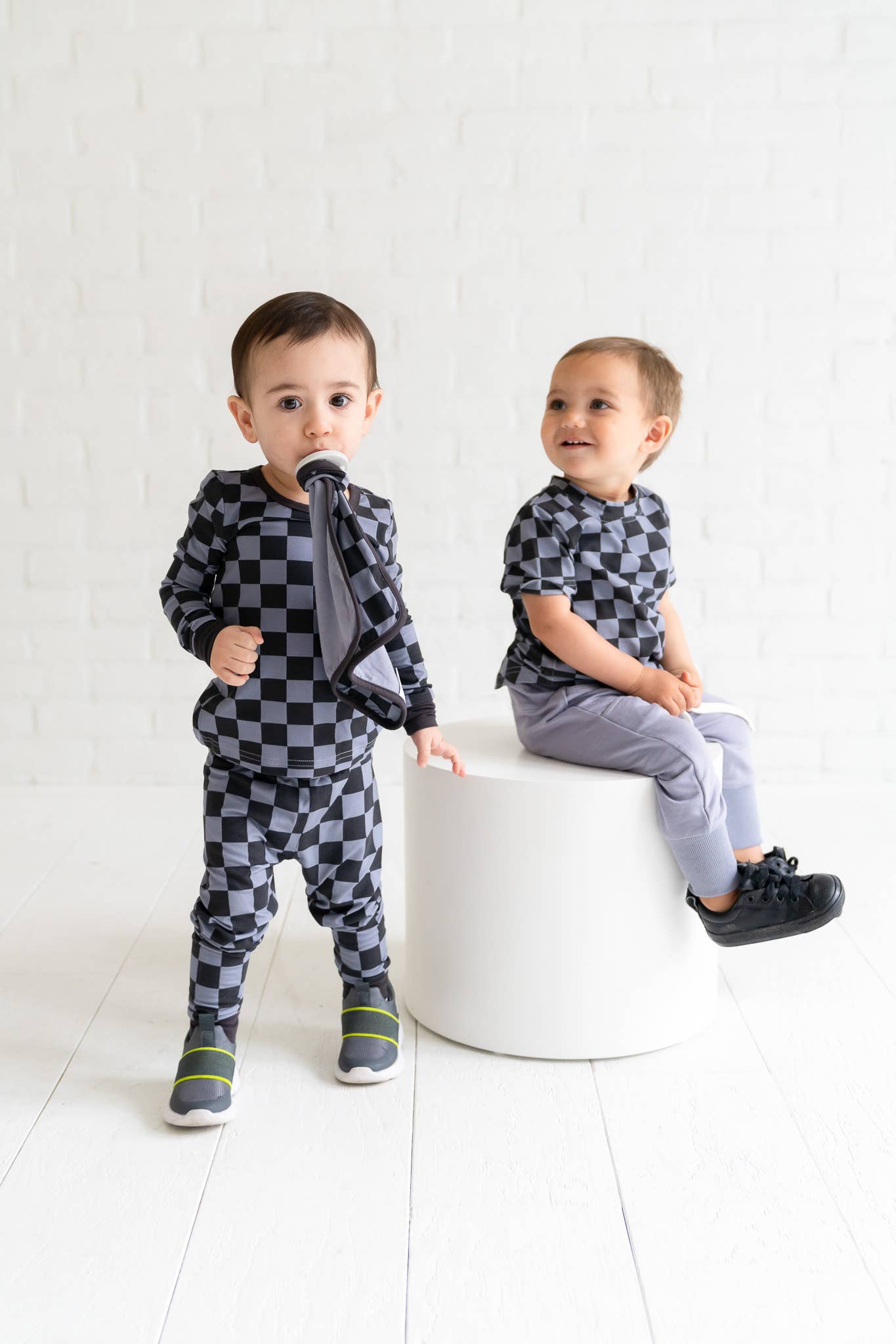 Stone Checkers Bamboo 2-Piece Pajama Set