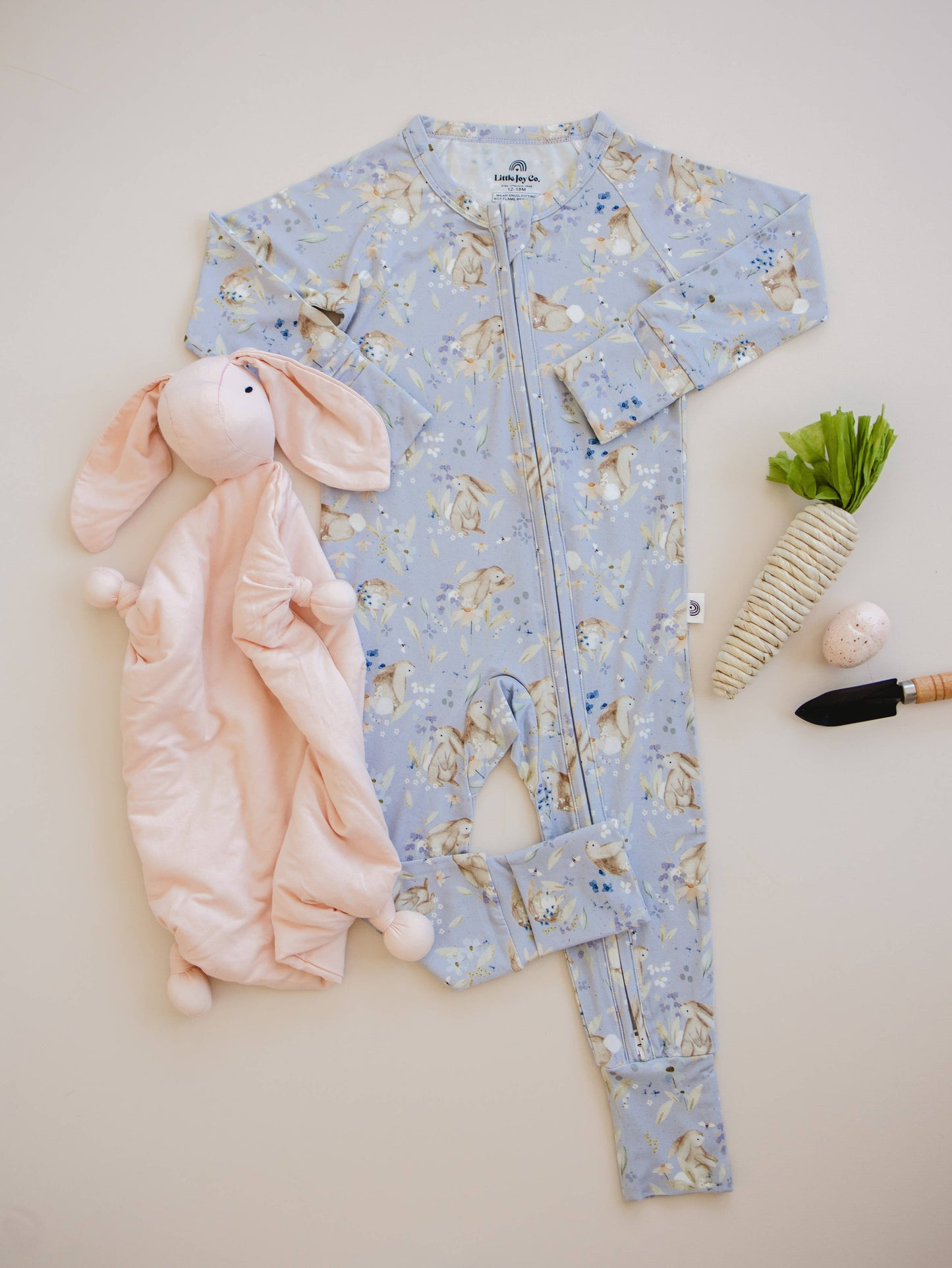 Purple Bunnies Bamboo Zippy Romper