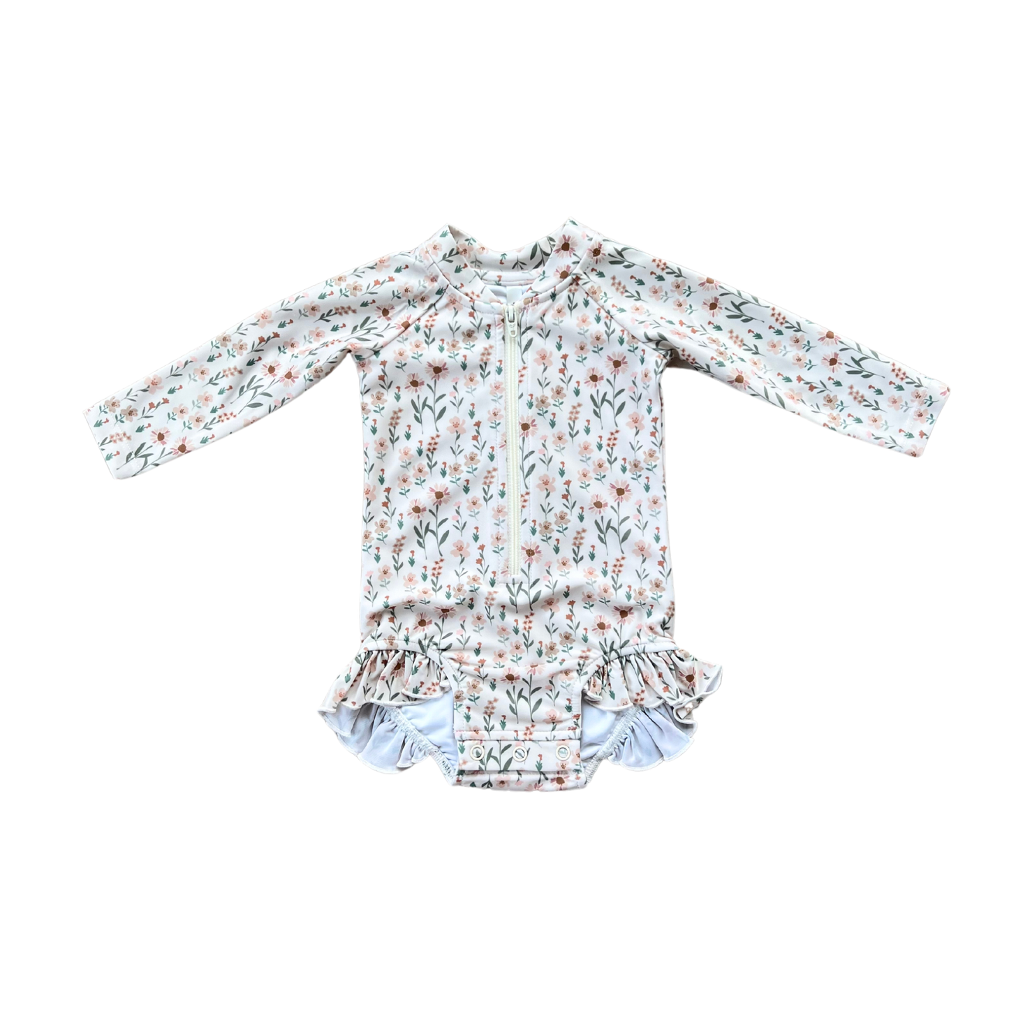 Ditsy Floral Rash Guard Swimsuit
