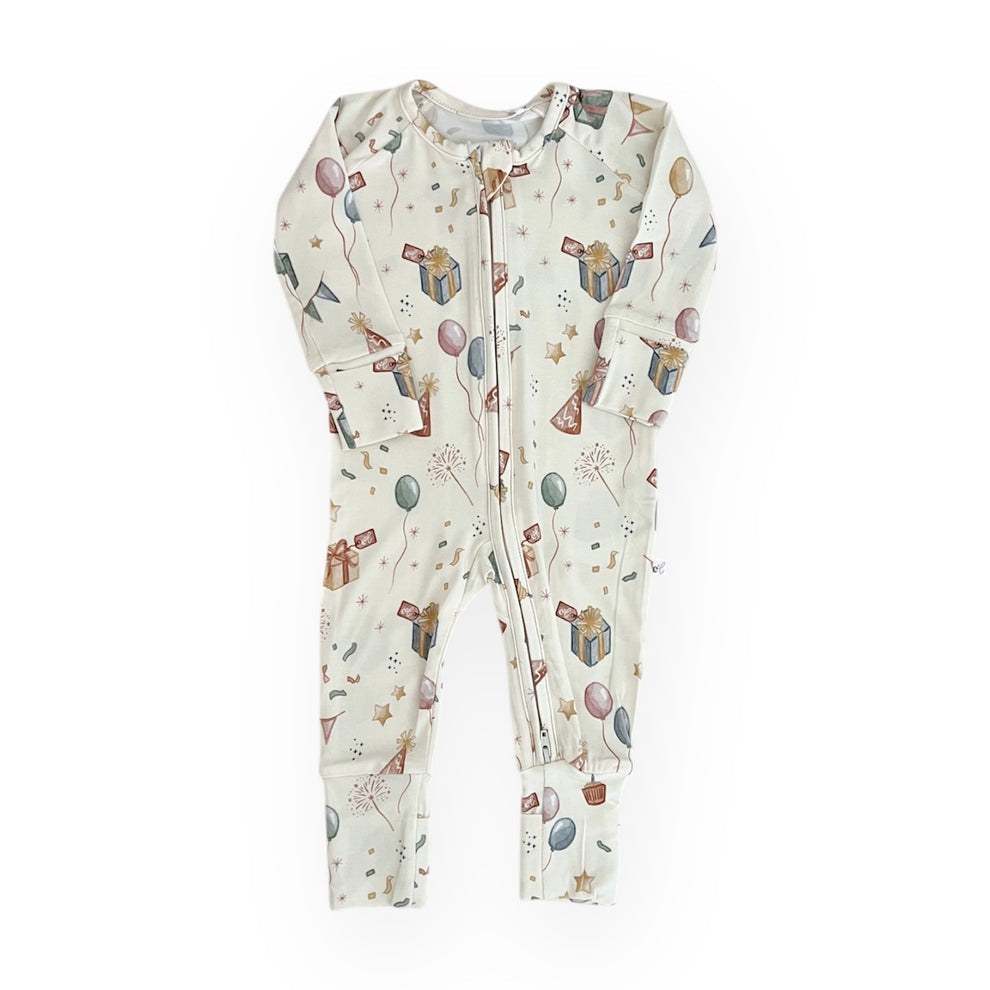 Birthday Bamboo Convertible Footie Pajama - Party Time