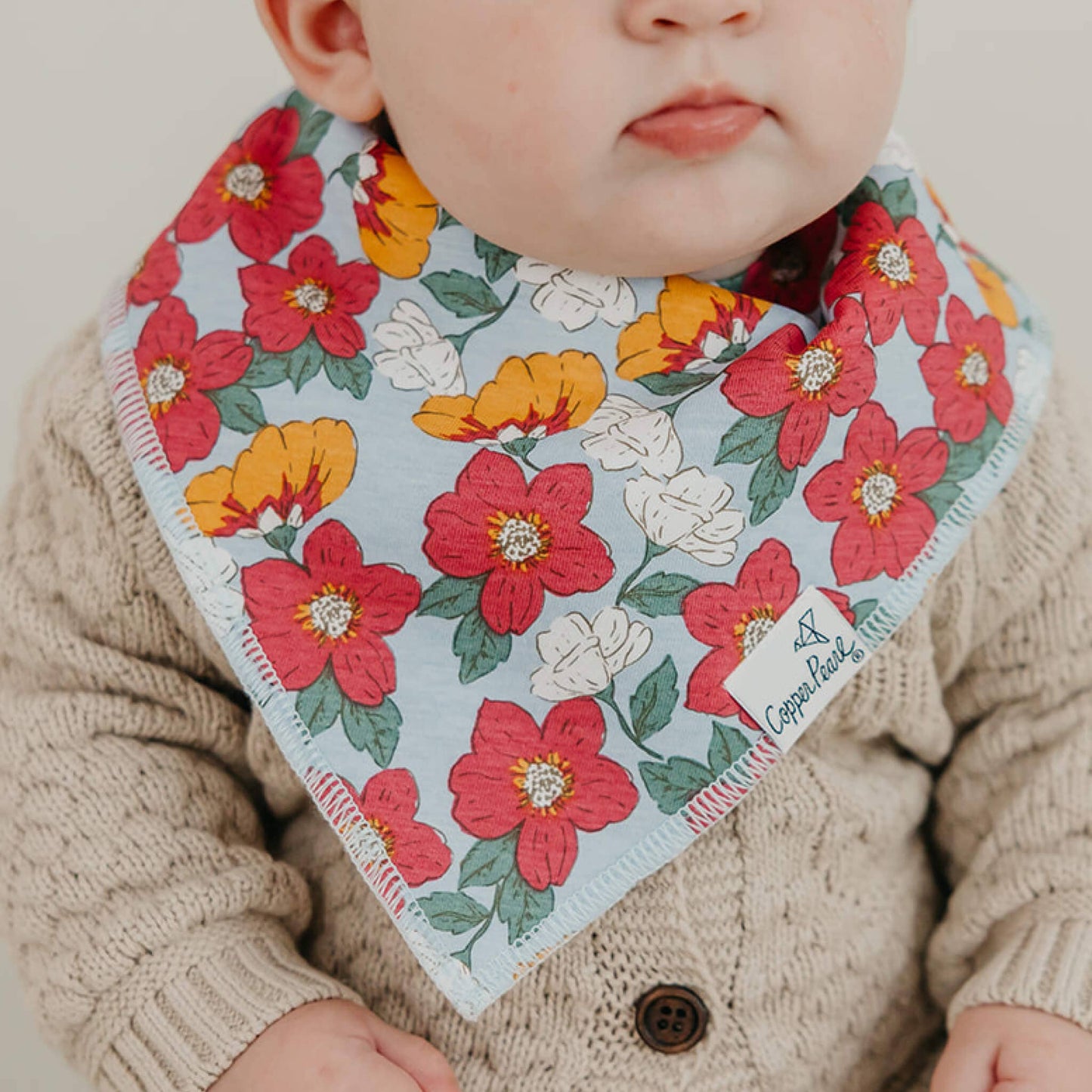 4 Pack Baby Bandana Bibs - Ivy