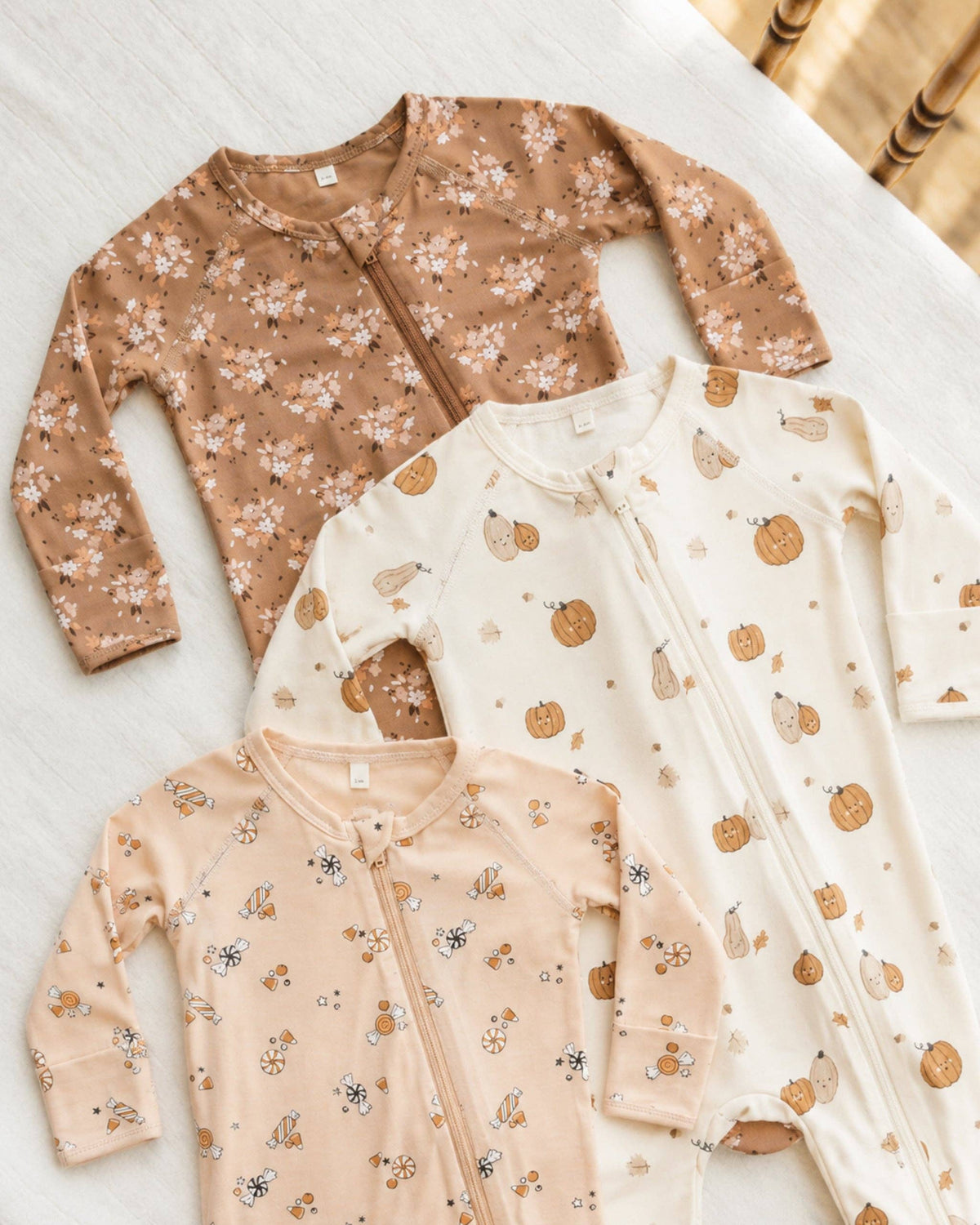 Bamboo Zip Footie Harvest Friends