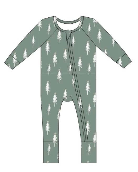 Christmas Tree Holiday Zip Romper