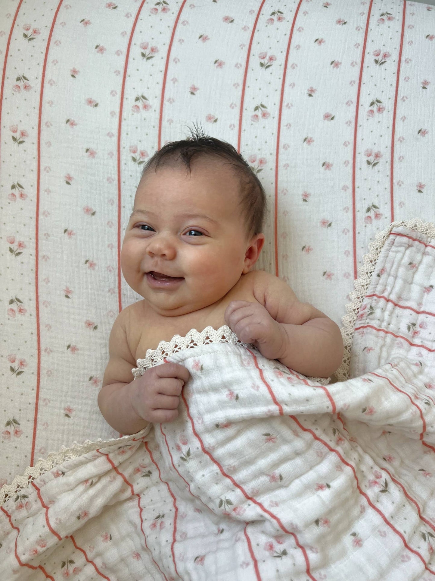 Blush Meadows Cotton Gauze Crib Sheet