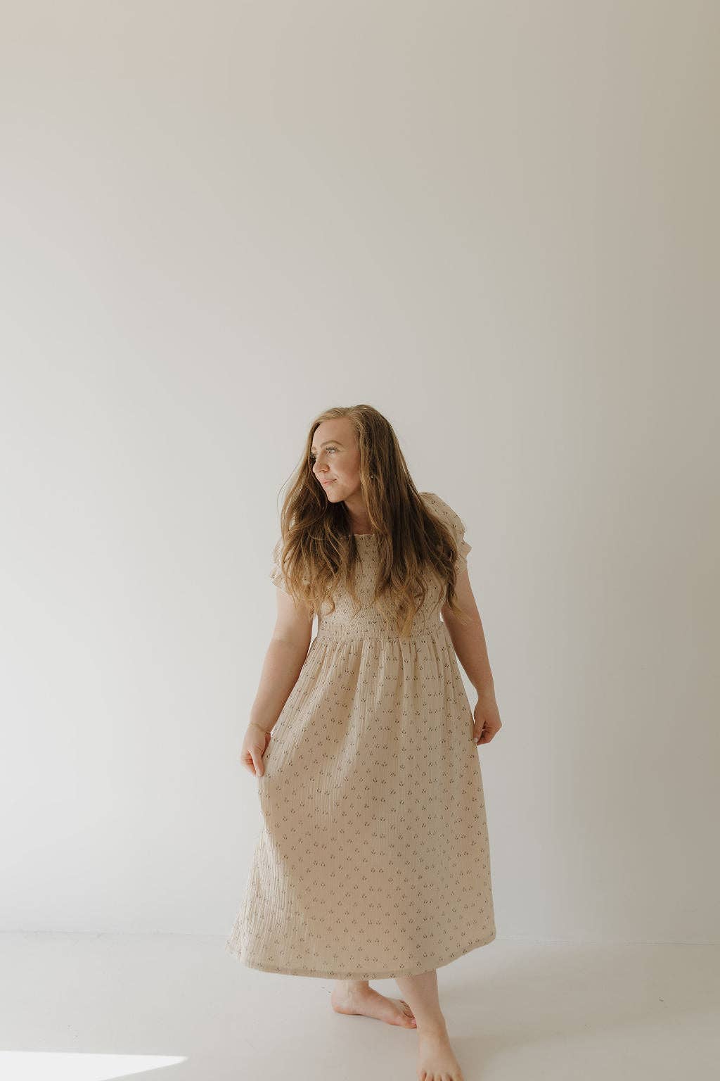 Women's Short Sleeve Muslin Dress | Flora