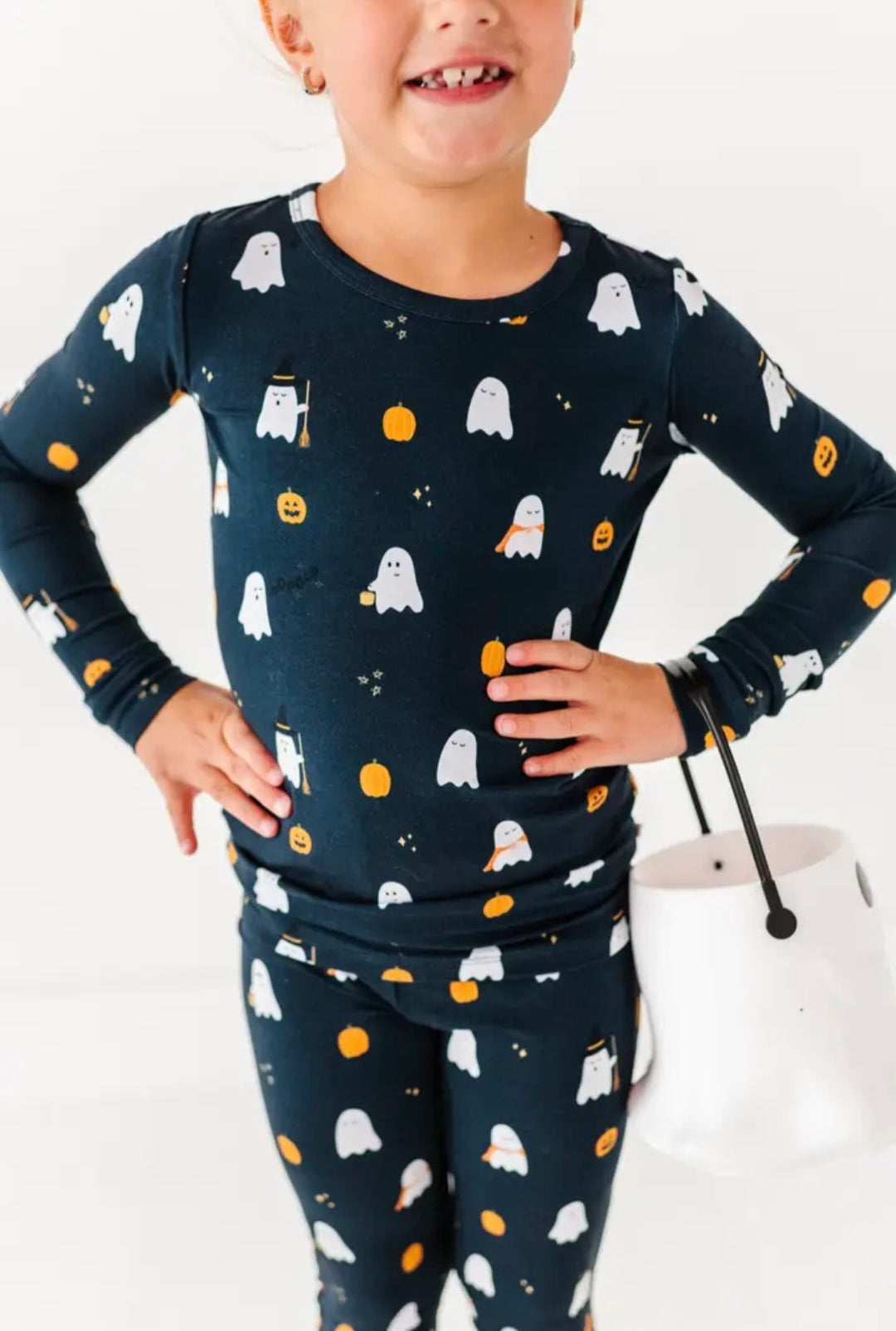 Kids Bamboo Pajamas - Halloween - Charcoal
