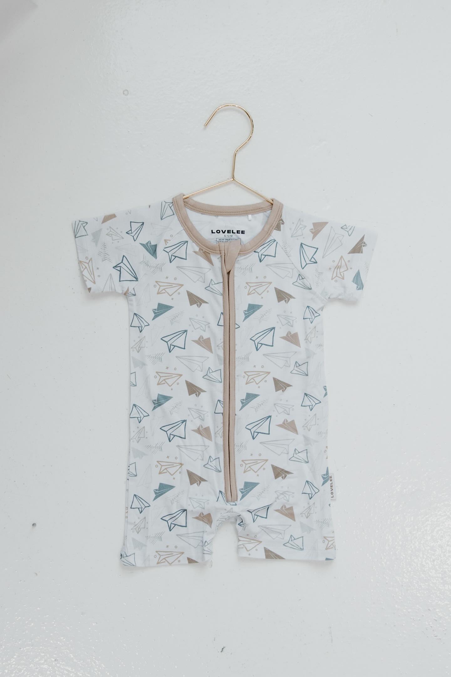 Paper Airplane Shortie Zip Romper