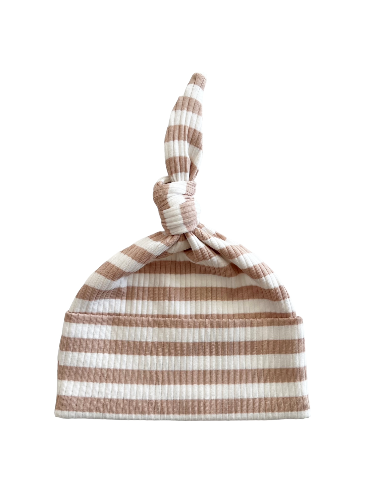 Tan Stripe / Organic Ribbed Beanie (Baby - Kids)