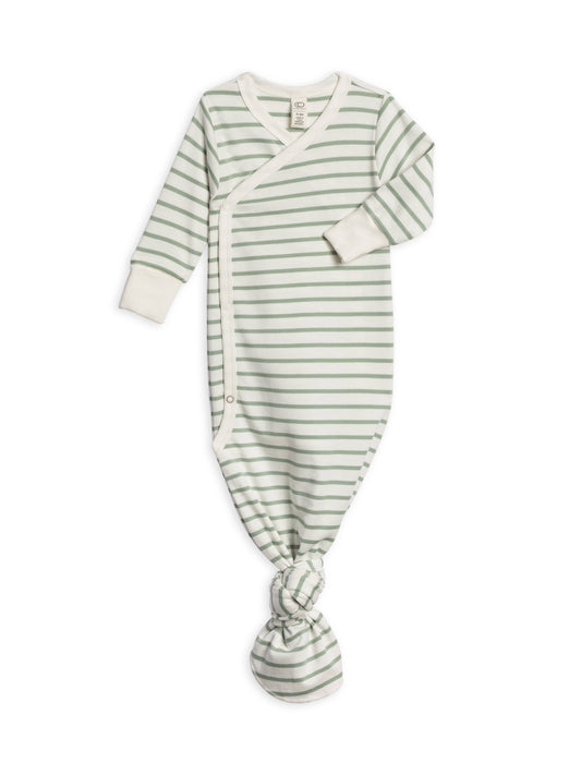 Organic Newborn Indy Kimono Gown - Vitto Stripe / Jade