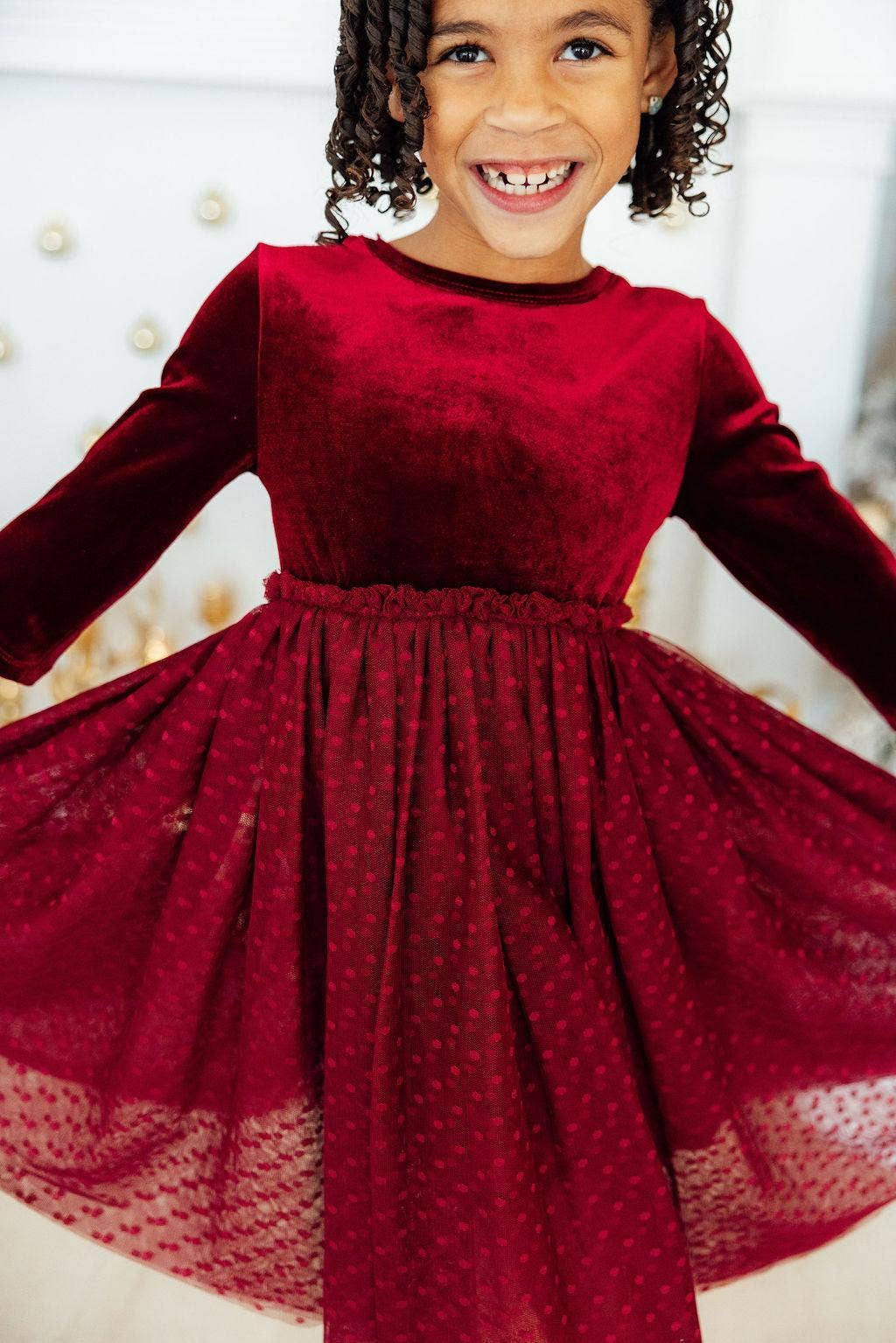 Cranberry Velvet Tutu Dress