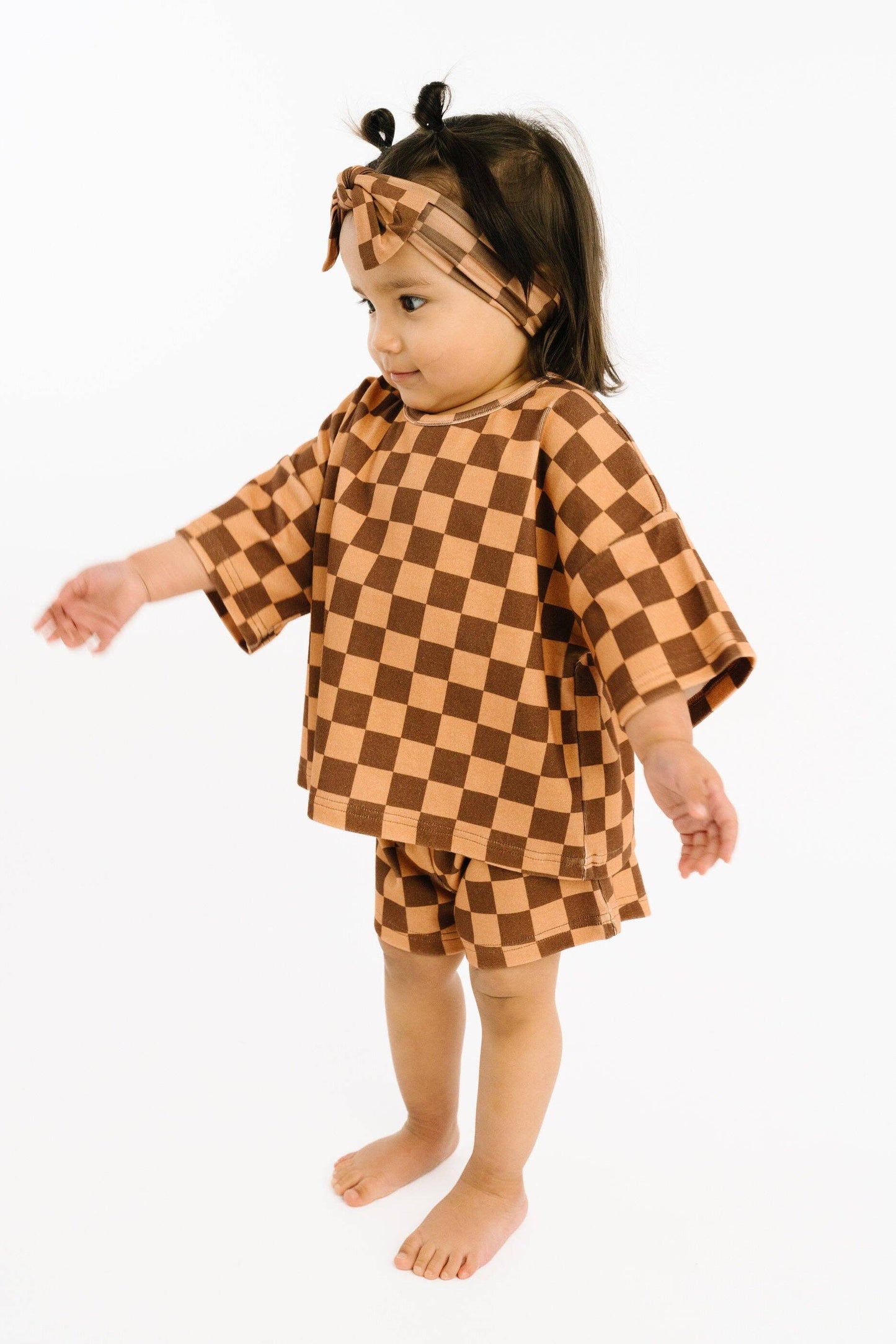 Espresso Checkered Slouchy Set