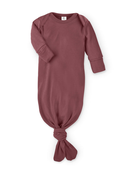 Organic Newborn Infant Gown - Berry
