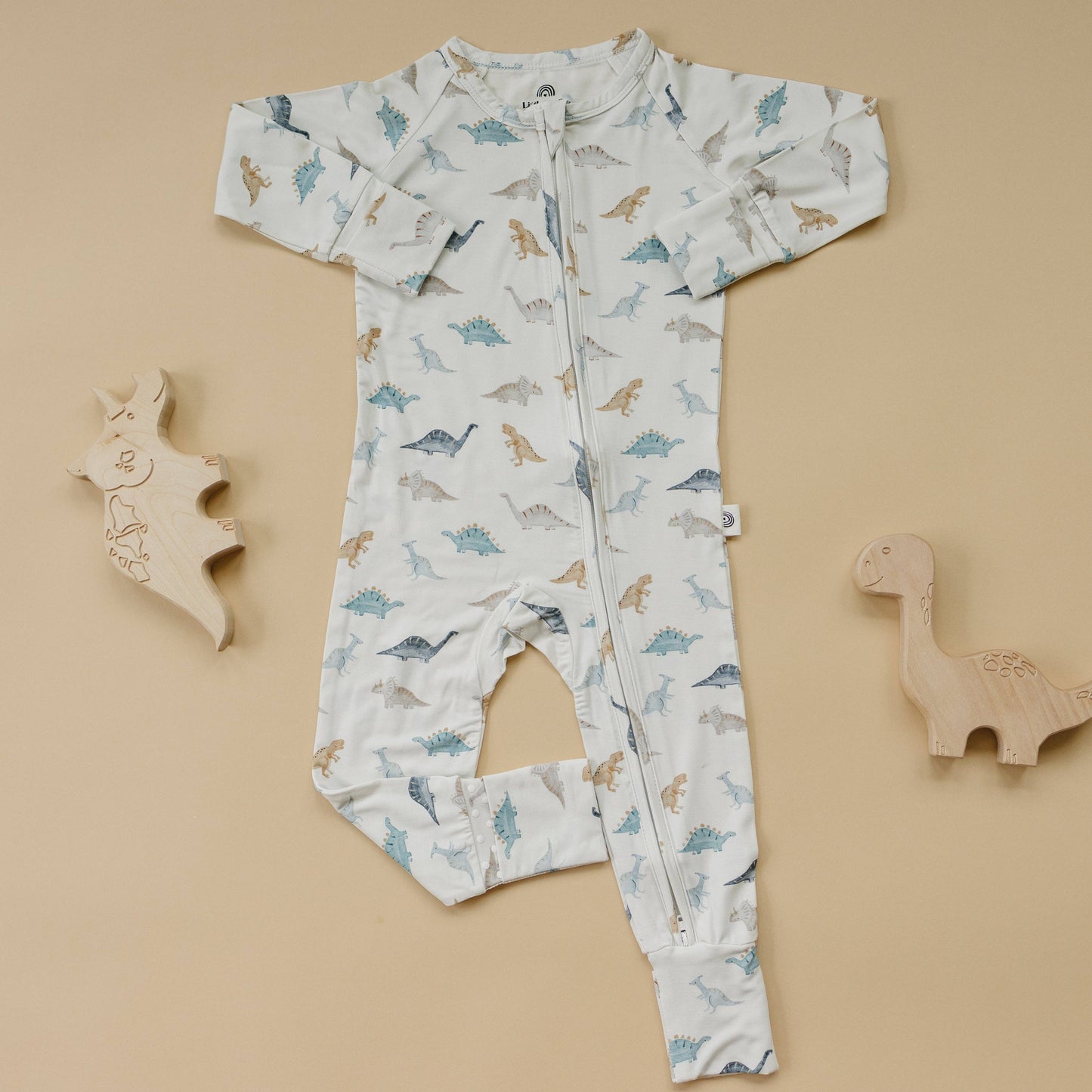 Snugglesaurus Zippy Romper Bamboo Baby Pajamas Dino Boy PJs