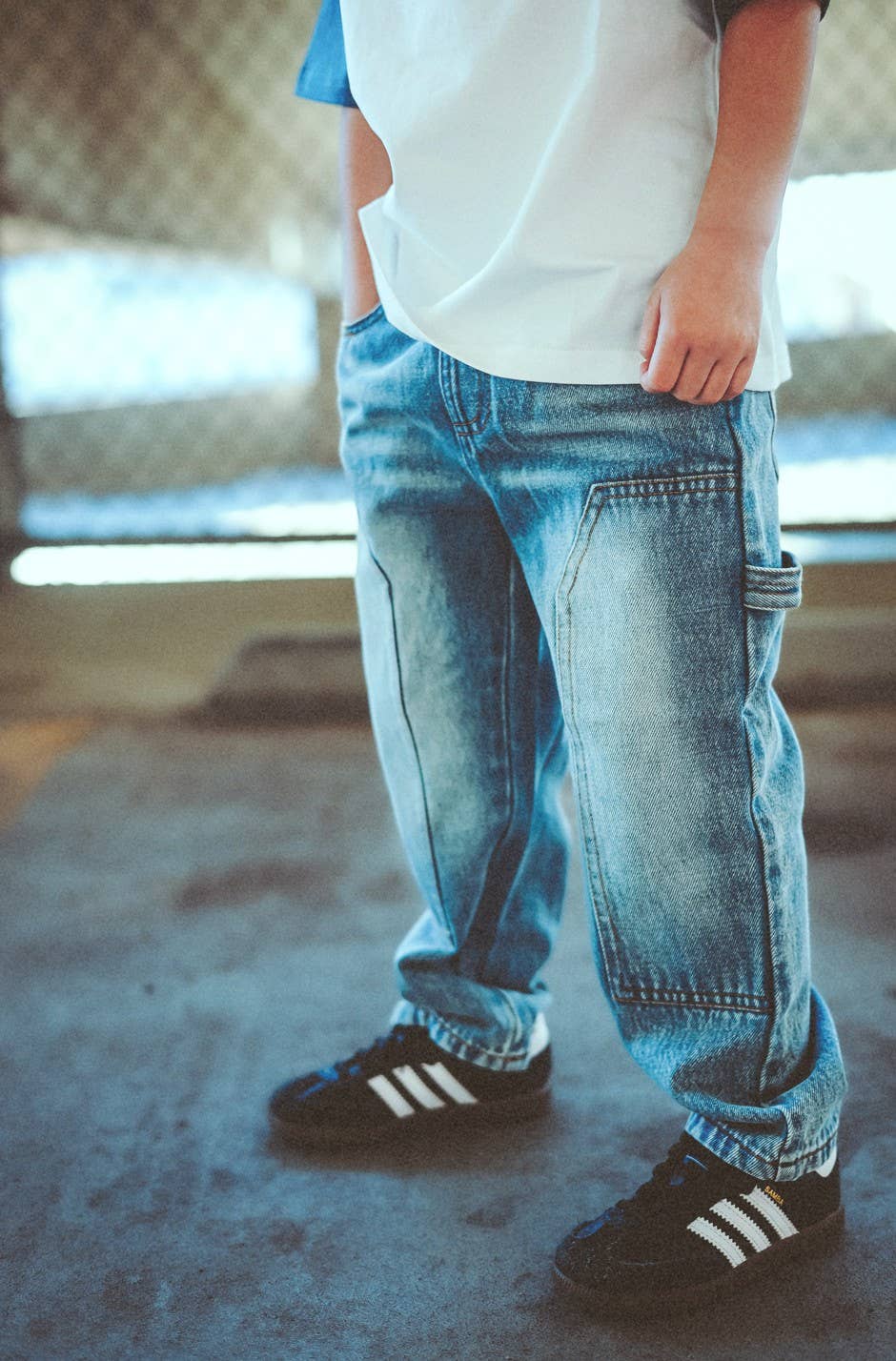 Blue Toddler Double-Knee Carpenter Denim