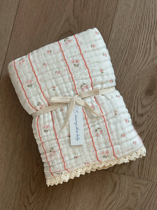 Blush Meadow 6 Layer Gauze Blanket