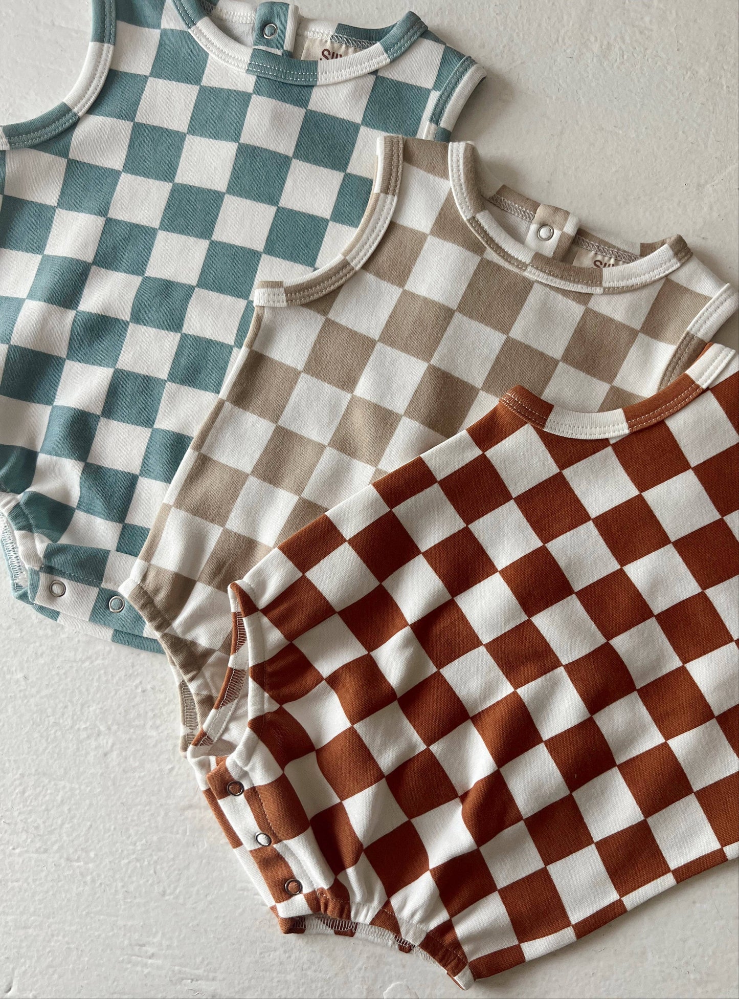 Tiramisu Checkerboard / Organic Dune Bubble (Baby - Kids)