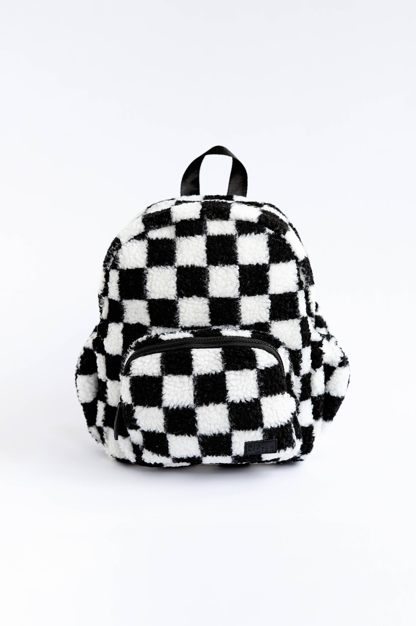 The Aspen Kids Mini Backpack- Sherpa Black and White Check