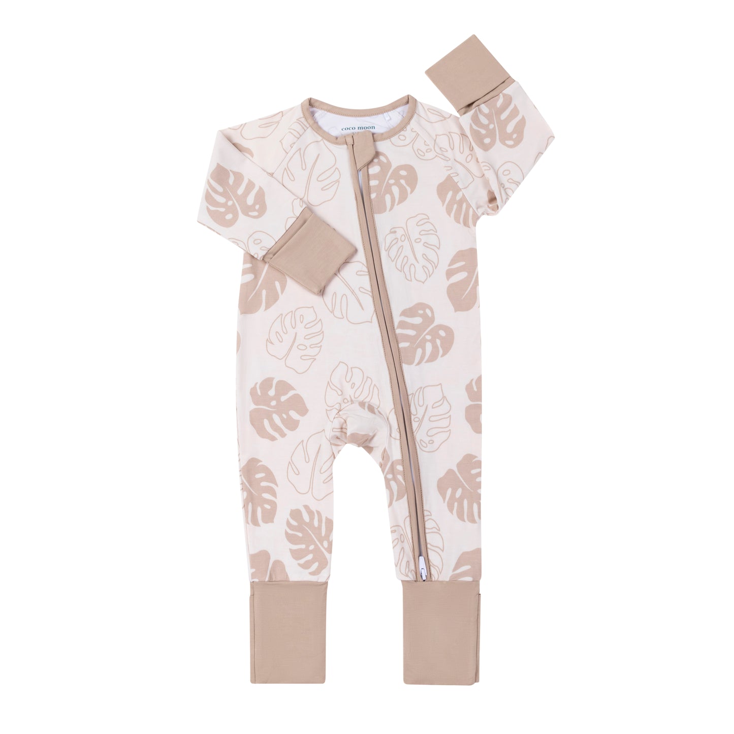 Toasted Monstera Baby Bamboo Coverall