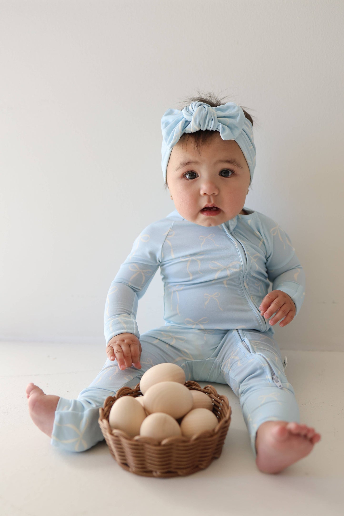 Bamboo Zip Pajamas | Blue Bows