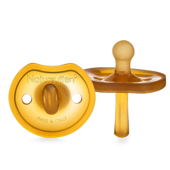 Natursutten's Natural Rubber Orthodontic Pacifier with Butterfly Shield - Small (0-6 Months)