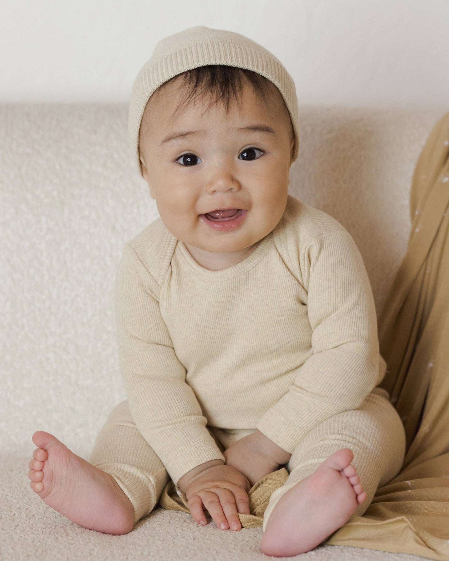 Baby Beanie Heathered Natural