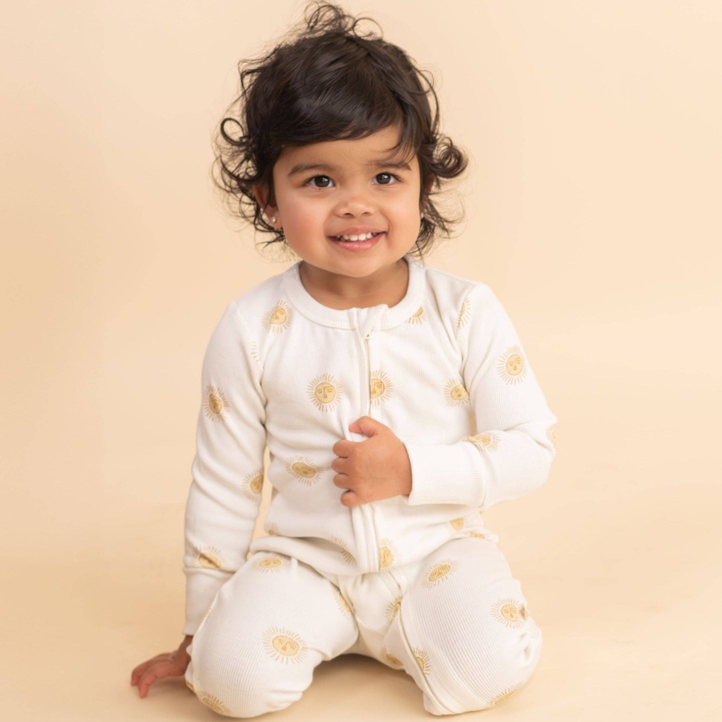Organic 2-Way Zip Romper - Summer Sun