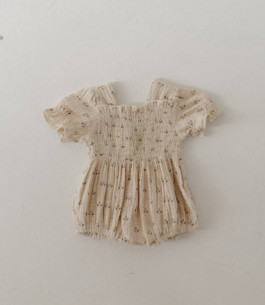 Ruffle Muslin Romper | Flora