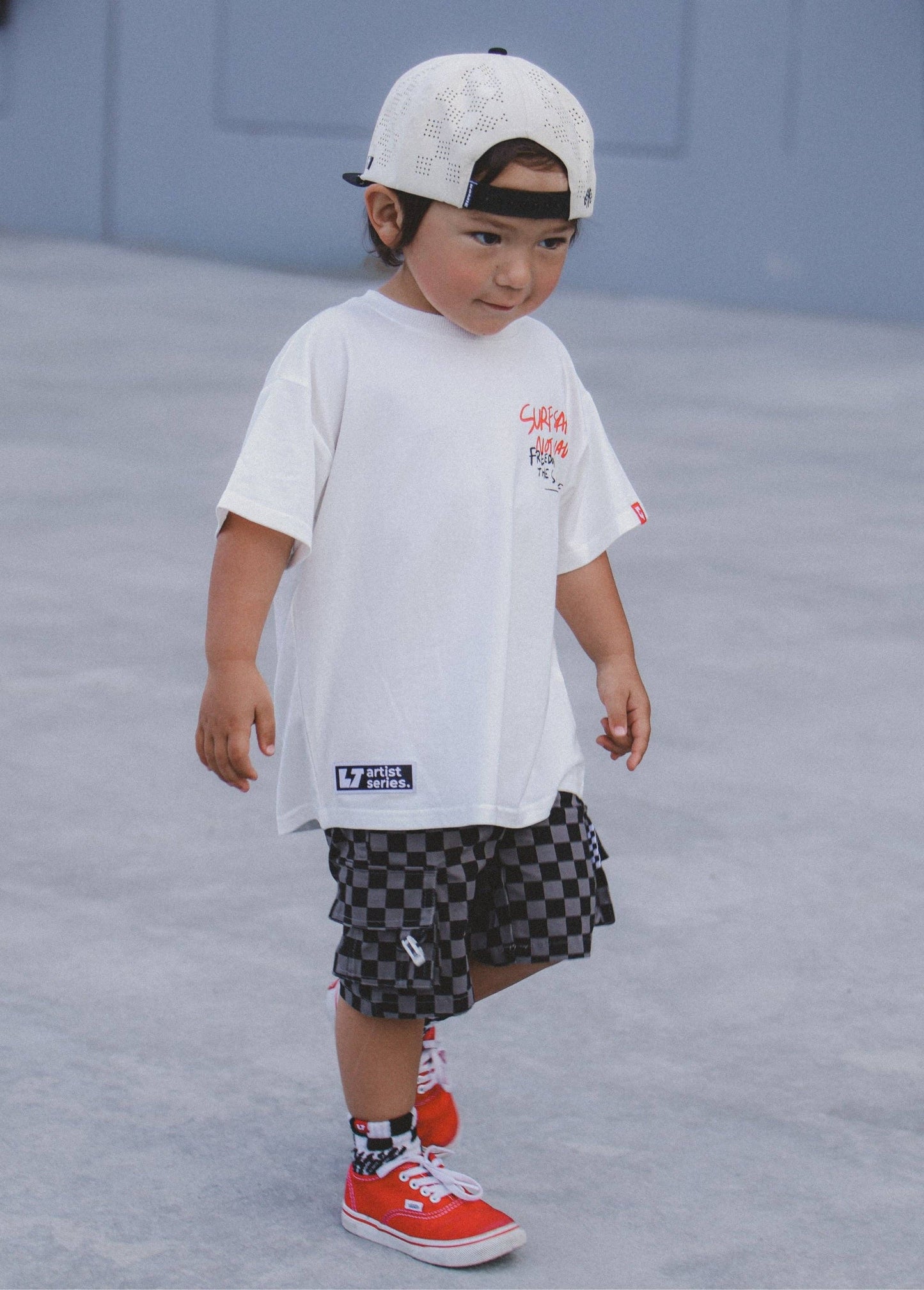 Grey Checker Cargo Shorts