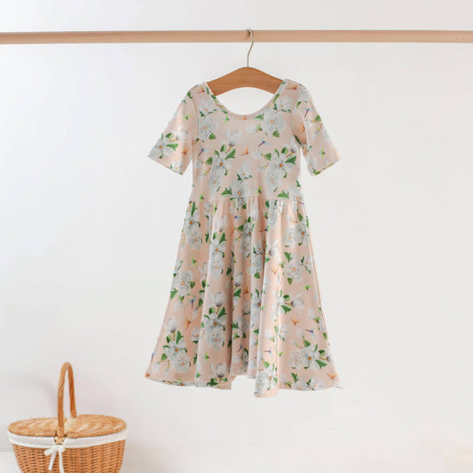 Pink Magnolia Organic Cotton Twirl Dress