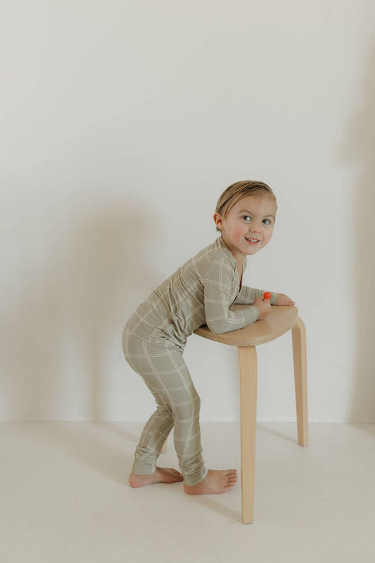 Bamboo Two Piece Pajamas | Linen Grid