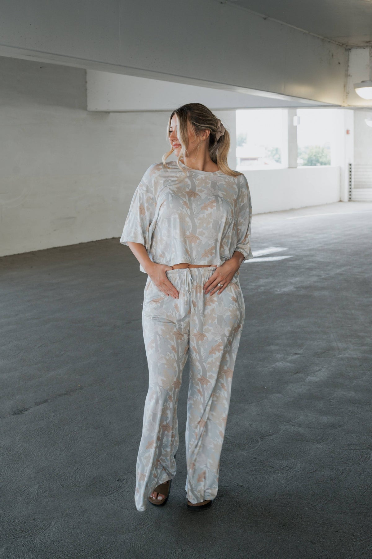Women's Bamboo Crop Tee Lounge Set | Woodland