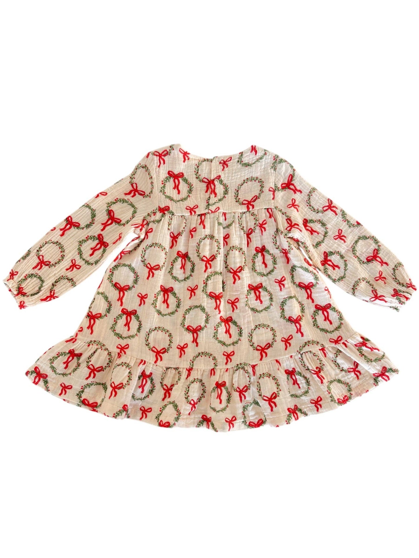 Smocked Ruffle Tiered Dress, Wreath