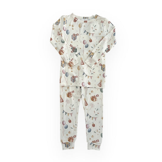 Birthday Bamboo Two Piece Toddler Pajama Set - Party Time