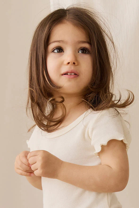 Organic Cotton Fine Rib Ines Top - Parchment