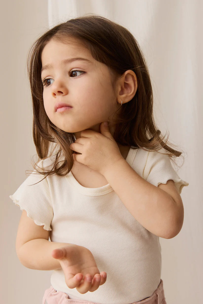 Organic Cotton Fine Rib Ines Top - Parchment