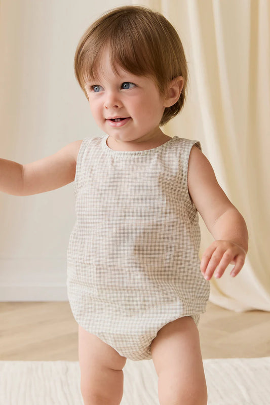Organic Cotton Bentley Playsuit - Double Windowpane