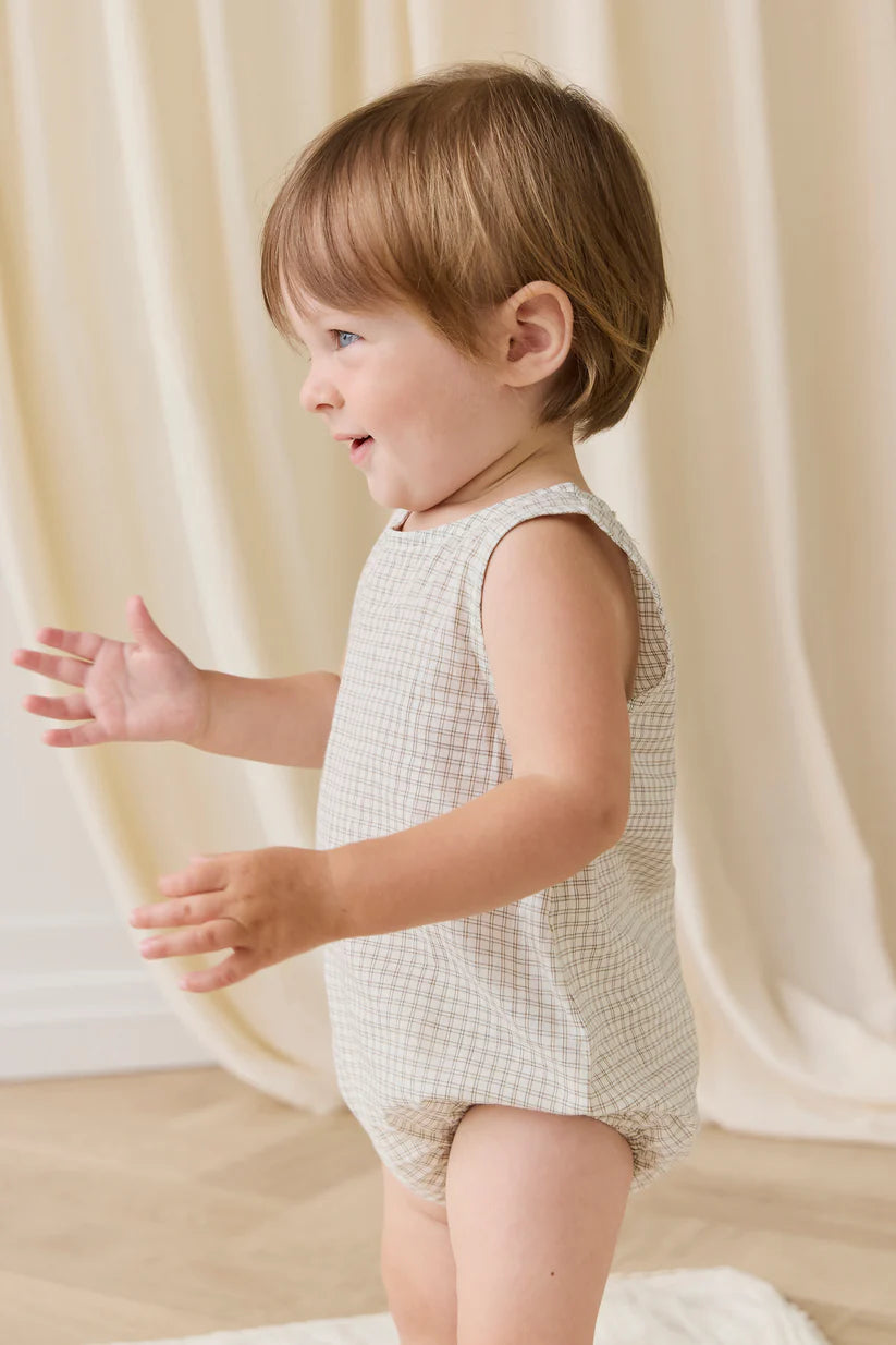 Organic Cotton Bentley Playsuit - Double Windowpane