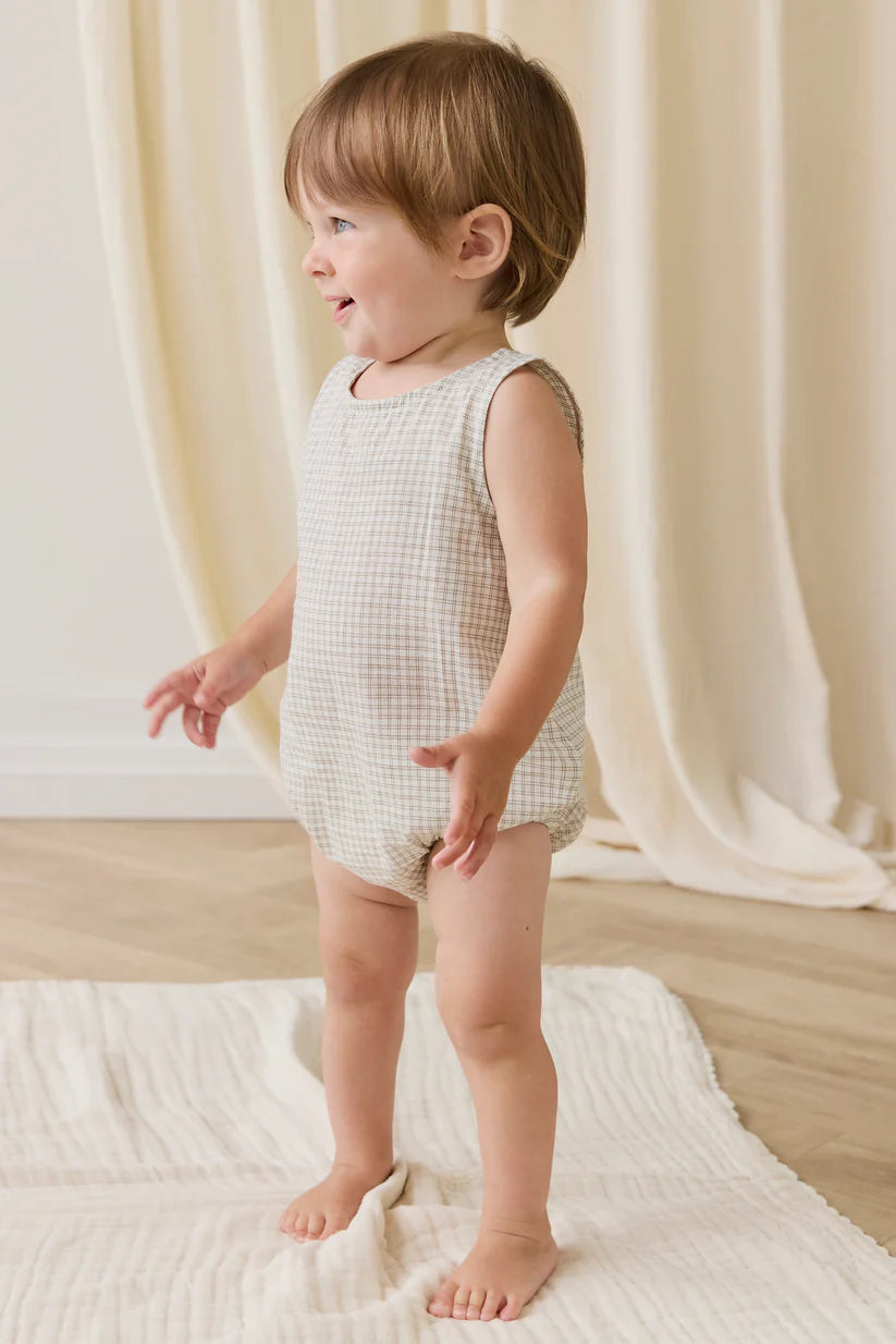 Organic Cotton Bentley Playsuit - Double Windowpane