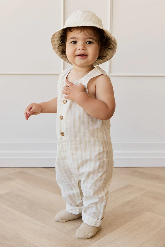 Organic Cotton Milo Jumpsuit - Variegated Stripe Foam