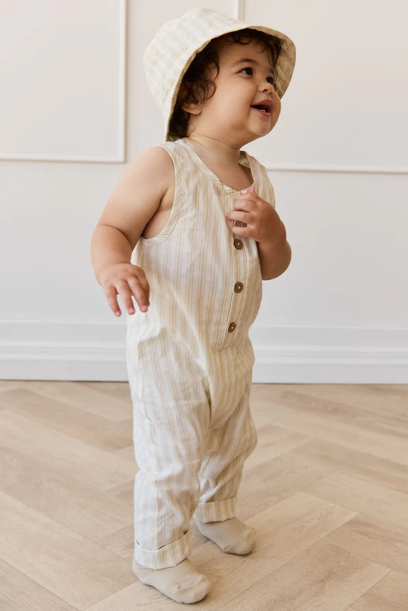 Organic Cotton Milo Jumpsuit - Variegated Stripe Foam