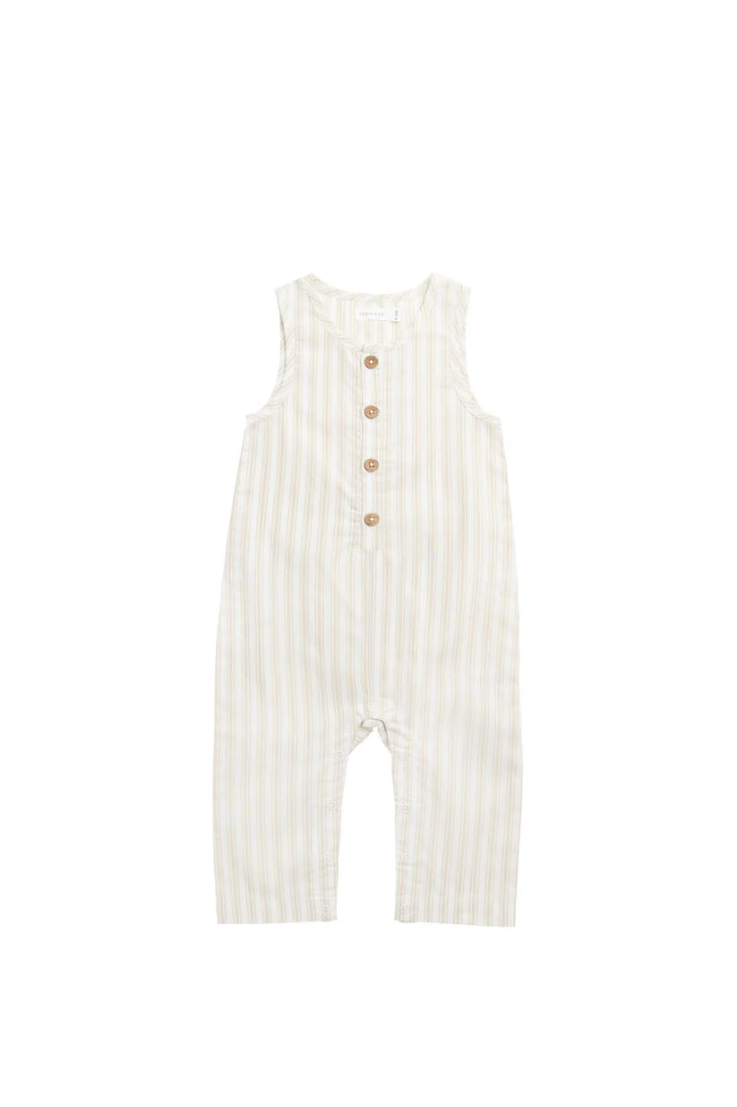 Organic Cotton Milo Jumpsuit - Variegated Stripe Foam