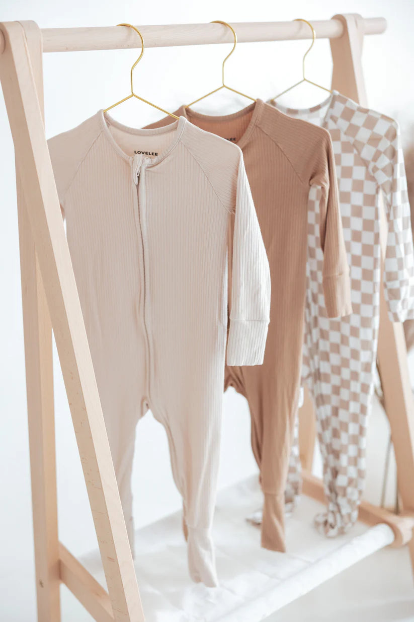 Ribbed Zip Romper || Oat