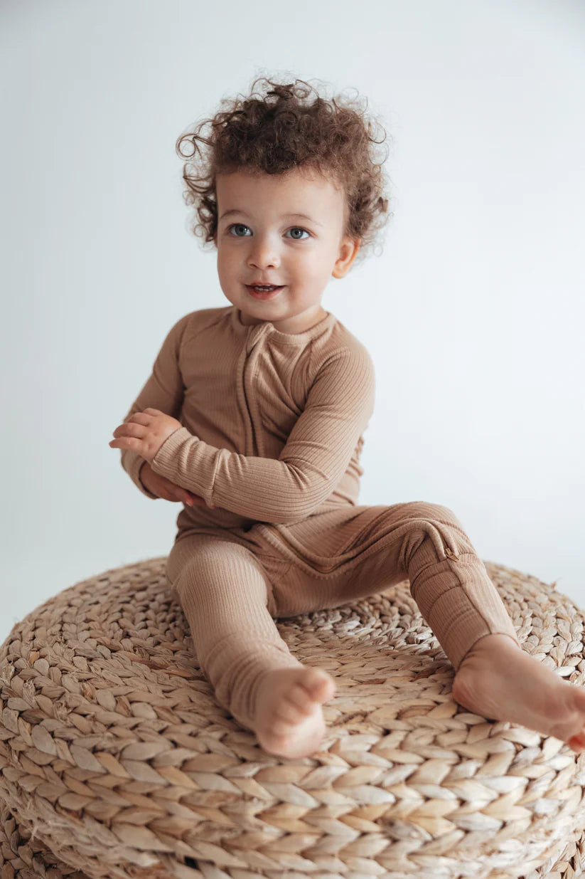 Ribbed Zip Romper || Doe
