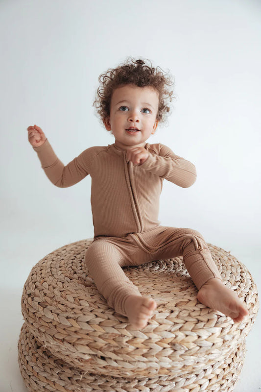 Ribbed Zip Romper || Doe