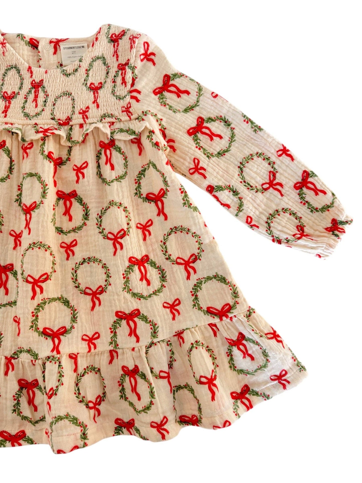 Smocked Ruffle Tiered Dress, Wreath
